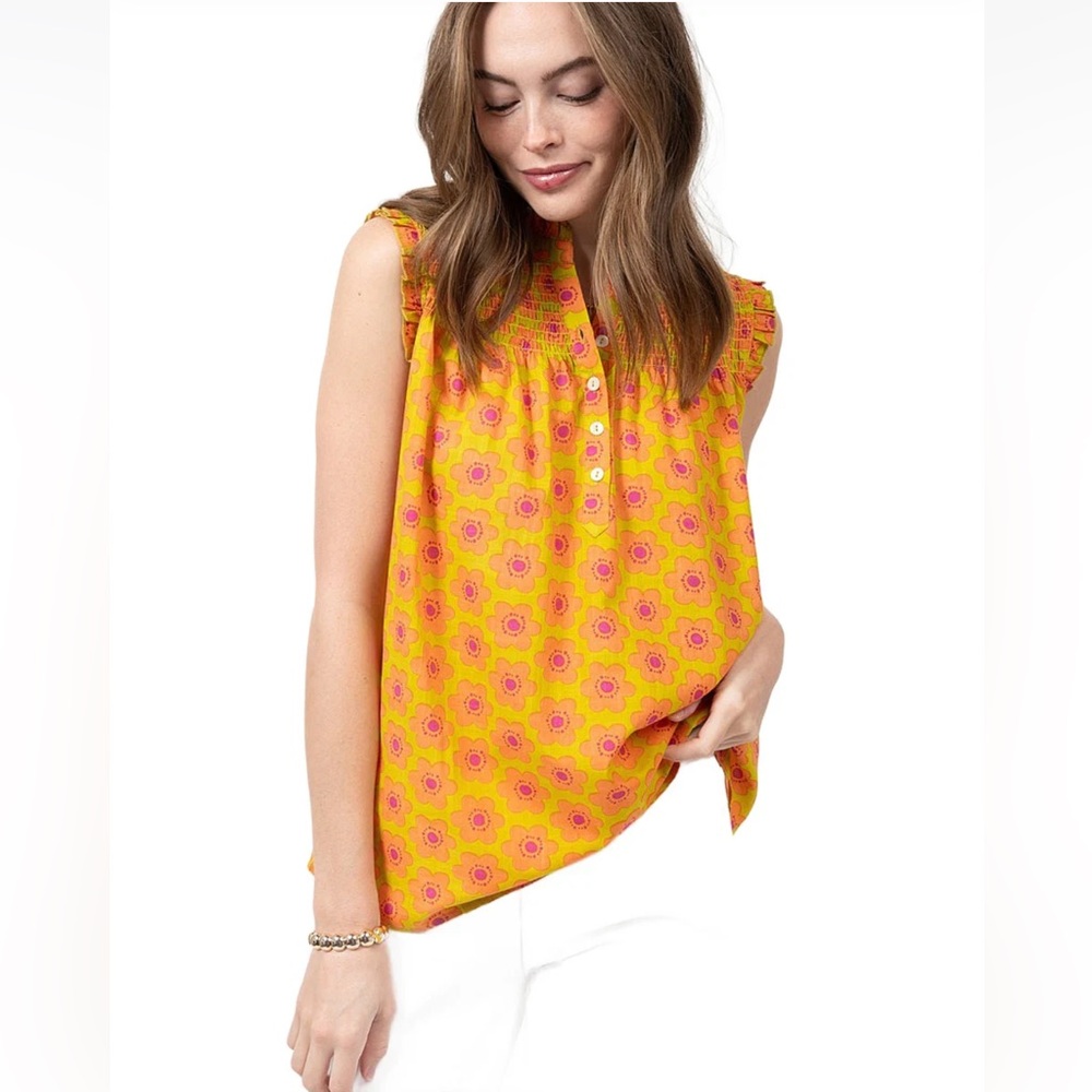 Ivy Jane Popping Flowers Top in Lime Style 650362